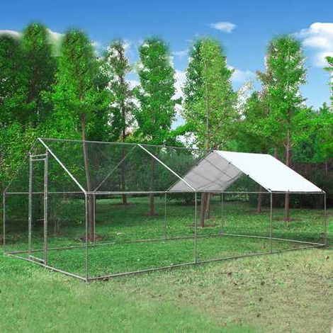 FoxHunter Chicken Pet Run Cage Walk In Coop Kennel Rabbit Dog Puppy Poultry Hen Animal Hutch House Enclosure Playpen Outdoor Shade Running 3X6X2M (1/10)