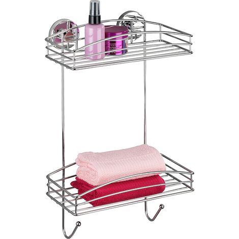 Zweistöckiges Badregal WENKO, 2 Körbe für Badzubehör Vacuum-Loc - WENKO