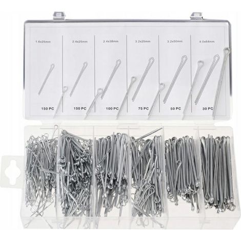 Juego de alfileres Silver, modelo S10549, 555 piezas, para talleres y fábricas, acero duradero, conexiones rápidas y duraderas, casete cerrado para fácil organización