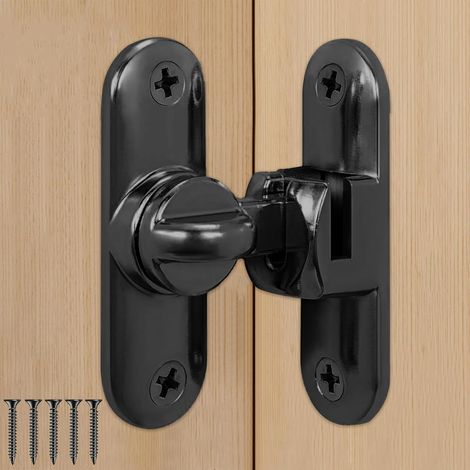 Verrou de porte coulissante, 90/180 Verrou Serrure de Porte, pour Portes Coulissantes, Granges, Salles de Bains, Fenêtres, Cuisines, Etc (Or) (1/5)