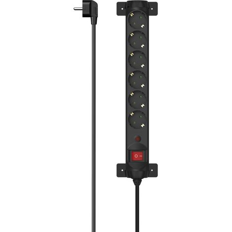 MULTIPRISE, 6 PRISES, PROT. CTRE SURTENS., 360°, INTERR., 1,4 M, NRE HAMA 00223161 (1/5)
