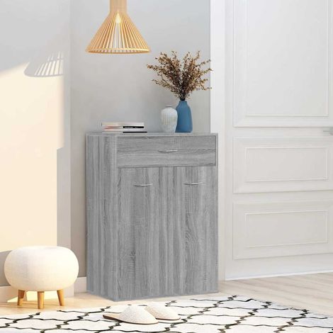vidaXL Shoe Cabinet Grey Sonoma 60x35x84 cm Engineered Wood (1/5)