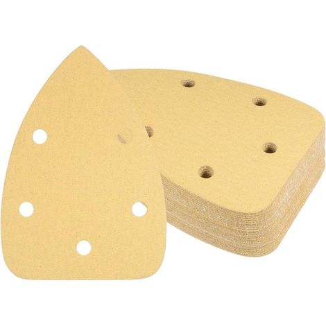 Papier abrasif triangulaire - 98 x 140 x 140 mm - papier kraft - ensemble de papier abrasif - 5 trous - pour détail râpe souris - 30 pièces (1/5)