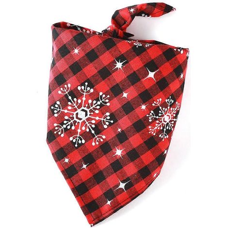 Serviette triangulaire rouge de Noël pour chien (60 x 41 x 41 cm) (1/4)