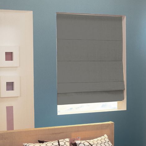 Madecostore – Store bateau tamisant uni gris 45x175cm – Tissu 60% polyester 40% coton – Mécanisme à chainette droite – Pose murale ou plafond (1/3)
