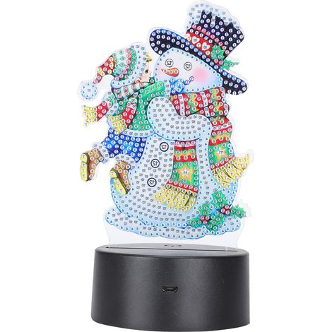 Lampe LED à peinture diamant tactile 3D rechargeable par USB, veilleuse à faire soi-même, décoration de Noël pour la maison (1/5)