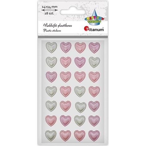 Herzaufkleber aus Kunststoff, 14 x 14 mm, 28 Stück, gemischt