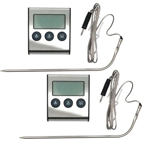 Ensemble de 2 Thermomètres de cuisson digital à sonde Fackelmann (1/4)