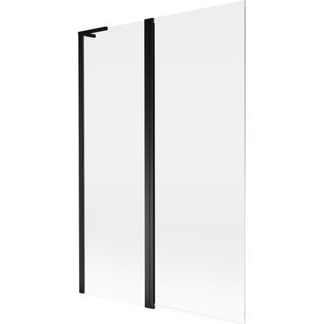 Paravent de baignoire Mexen Mist L à 2 volets 110 x 150 cm, transparent, noir - 8A9L-120-011-70-00 (1/5)