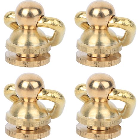 Lot de 4 vis à anneau métallique à tête ronde, rivets, clous, pointes rotatives, accessoires de quincaillerie pour le bricolage en cuir, en laiton.