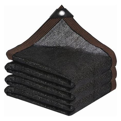 Tessuto ombreggiante – Rete ombreggiante da giardino con occhielli per pergola, terrazzo, piante, serra, pollaio, nera, (3 x 4 m) (1/4)