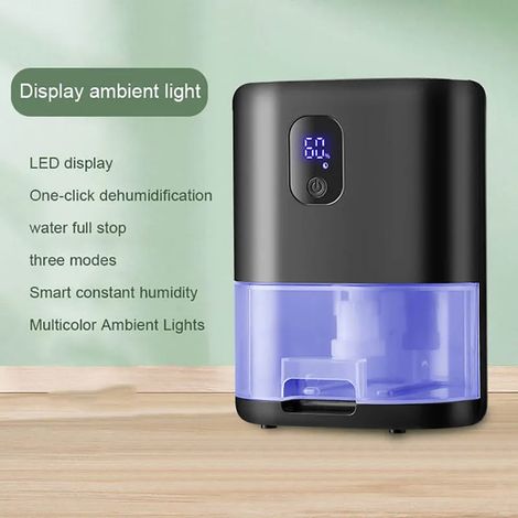 (M 6) Déshumidificateur électrique domestique, séchoir à air, absorbeur d'humidité avec réservoir d'eau de 1000 ml