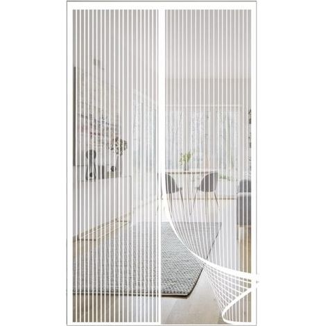 Magnet Fliegengitter Tür, Fliegengitter Türvorhang, Magnetverschluss Türgitter, Automatisches Schließen, 100x230CM Weiß (1/4)