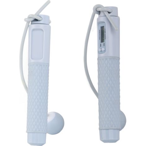 Corde à sauter électronique intelligente sans corde avec compteur et boule lestée pour l'entraînement en intérieur et en extérieur (bleue) (1/5)