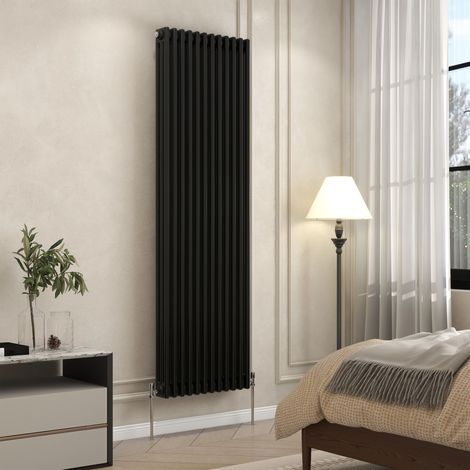 AVER-GROWTH 3 Column Traditional Cast Iron Style Radiator Black 1800x560mm (1/5)