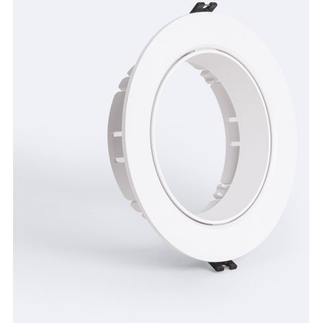 Collerette Downlight Conique Encastrable Orientable pour Ampoule LED GU10 AR111 Coupe Ø135 mm  Blanc