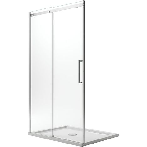 Porta doccia con easy-clean h 200 mod. Prime 140 cm vetro trasparente 8 mm versione sinistra