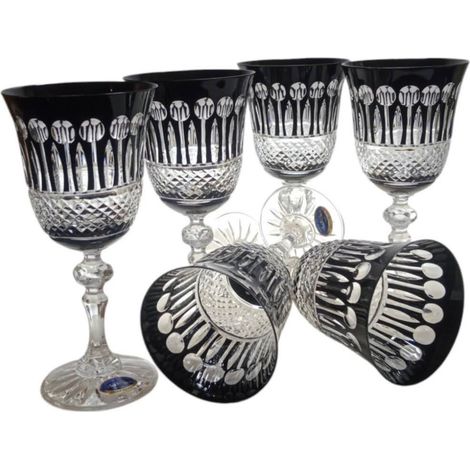 Copas de vino de cristal negro MaRika 220 ml París 6 piezas (1/5)