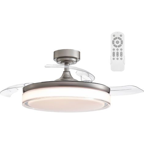 Ventilador LED con aspas plegables Oroel Níquel CCT (45W) (1/5)