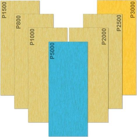 Schleifpapier, Körnung 5000, 3000, 2500, 2000, 1500, 1000, 800, Nass- und Trockenschleifpapier, zum Polieren von Metall, Holz und Autos, 35 Blatt, 22,9 x 9,1 cm (9 x 3,6 Zoll) - RAPANDA (1/5)
