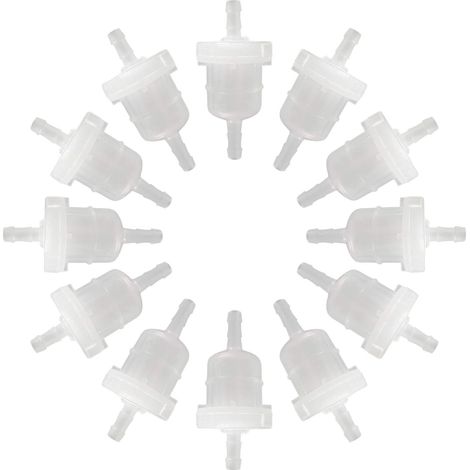 12 Filtre à carburant, 3/16 pouce, corps transparent, polymère résistant, pour moto, tondeuse, générateur (1/5)