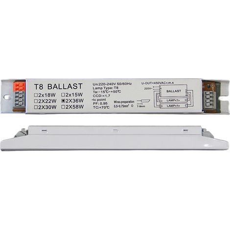 220-240v Ac 2x36w large tension T8 Ballast électronique lampe fluorescente Ballasts