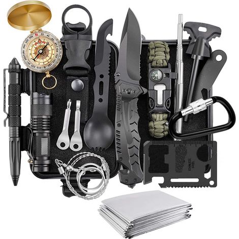 Ensemble de trousse de premiers secours multifonctionnelle pour véhicules et équipements tactiques de camping, idéal pour les situations d'urgence en extérieur. Coffret étanche pour matériel de survie