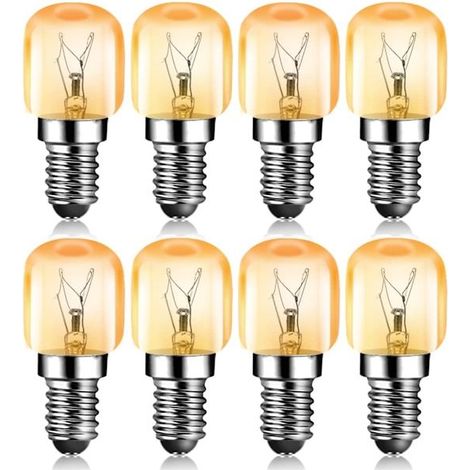 Ampoules E14 15 W, 2700 K, 70 lm, petit culot à vis, type pygmée, pour four, lot de 8 (1/5)