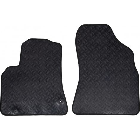 Tapis de voiture utilitaire - Sur Mesure pour CITROEN Berlingo 2 / PEUGEOT Partner Tepee (De 04/2008 à 08/2018) - 2 pièces - Tapis de sol antidérapant pour utilitaire - Souple - 100% Caoutchouc (1/5)