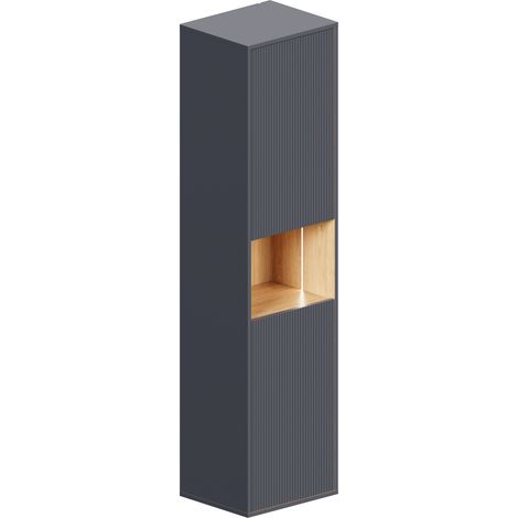 BERNSTEIN - Colonna pensile antracite opaco MDF 42x170x35cm (LxAxP), cerniere flessibili sinistra/destra - BELDIVO	Antracite opaco