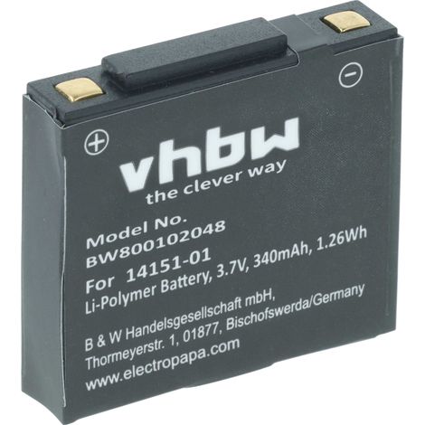 vhbw batteria sostituisce GN Netcom SG081003, GN14151-01 per auricolari cuffie wireless (340mAh, 3,7V, Li-Poly) (1/4)