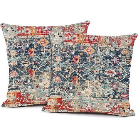 Taie d'oreiller de style turc et persan, 40 cm x 40 cm, coussin non inclus, compatible avec les coussins de taille standard. (1/5)