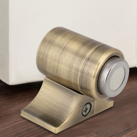 Arrêt de Porte Magnétique en Alliage de Zinc - Fixation Invisible - Base Triangulaire Antidérapante - Élastique à Ressort Industriel - Vert Bronze - Pour Bois, Carrelage, Béton - 48x39mm - 1 Pièce (1/5)