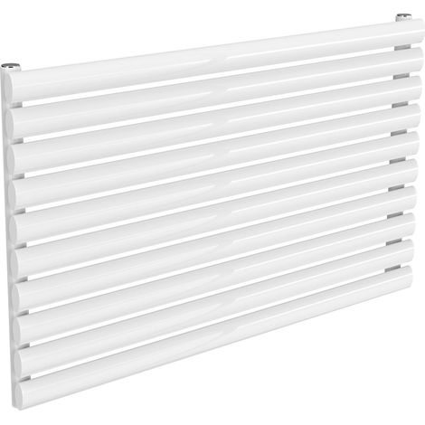 Reina Nevah Single Designer Horizontal Radiator 590mm H x 1000mm W White