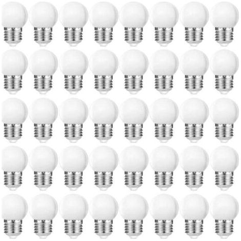 LED E27 G45 Ampoules Globe, Blanc Chaud 2700K, Ampoules LED 3W G45, Couvercle en plastique mat, Lampe pour guirlandes lumineuses, E27 Intérieur et extérieur, Non Dimmable, 40 Pièces [Classe énergétiqu