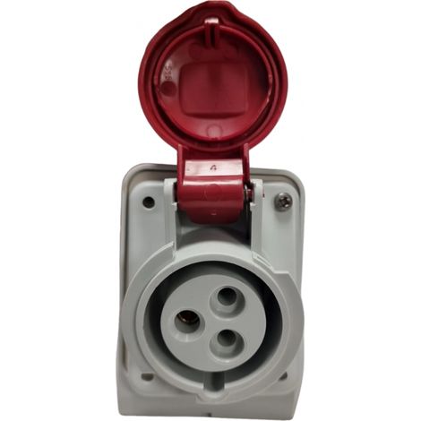 Socle de prise femelle 2P+T 32A étanche IP44 (1/2)
