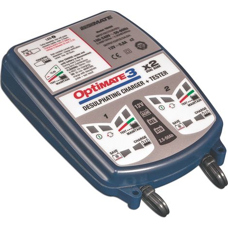 Chargeur de batterie TECMATE pour 2 batteries en même temps