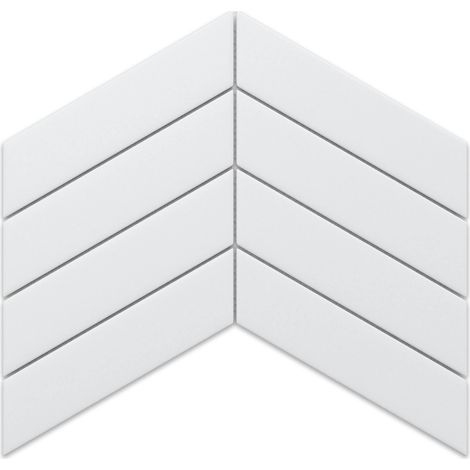 Ilcom mosaïque en céramique sur filet pour salle de bain et cuisine 31.6cm x 21.5cm - Giant white chevron (1/5)