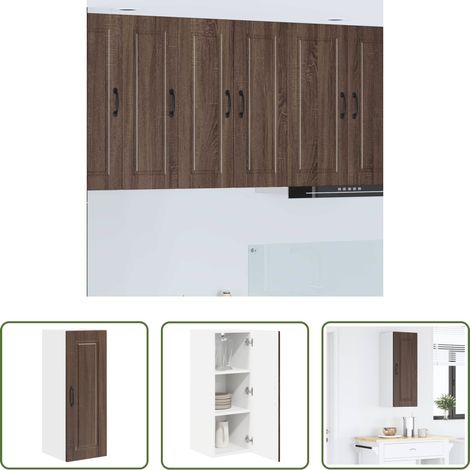 Küchenregal Holz - Küchenschrank Braun Eichen-Optik 30 x 31 x 80 cm Holzwerkstoff (1/5)