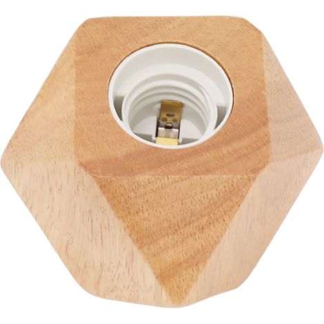 Pied de lampe en bois en forme de diamant, douille E27, petit modèle moderne en bois pour lampe de table, idéal pour la décoration intérieure, prise européenne 220 V (1/5)