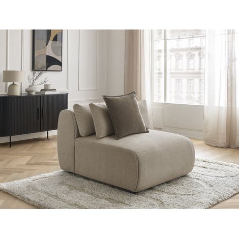 BOBOCHIC - Chauffeuse 1 place avec têtière pour canapé modulable JANA tissu chiné   Taupe