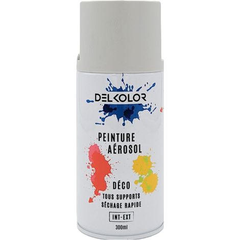 Delkolor Peinture en Aérosol Tous Supports - 300ml Couleur: RAL 7035 GRIS CLAIR - Conditionnement: 300ml