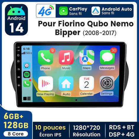 10 pouces Carplay Autoradio pour Fiat FIORINO Qubo Nemo Bipper Android 6+128GB JUNSUN (1/5)