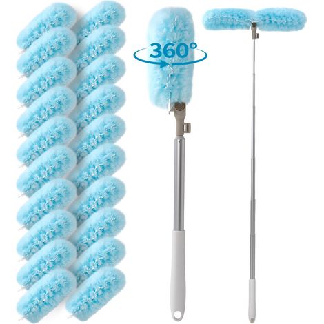 Plumeau télescopique compatible avec - Recharge d'aimant à poussière - Perche télescopique de 180 cm avec 20 lingettes jetables pour nettoyage domestique, plafond, ventilateur, fenêtre, zones (1/5)
