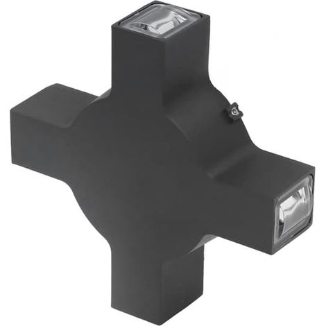 Applique murale LED 4W à 4 LED, design carré noir, boîtier en aluminium, idéale pour couloir, AC85-265V, lumière violette (1/5)