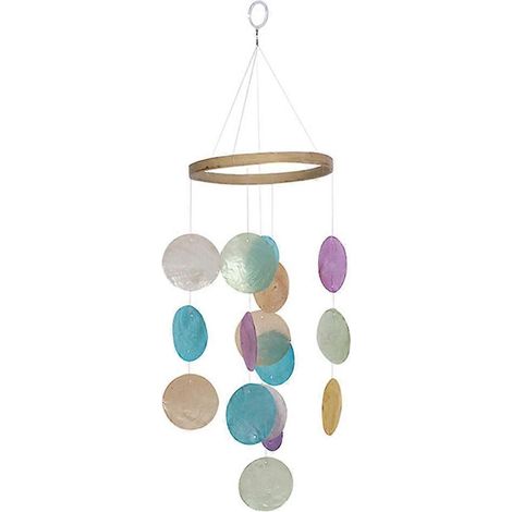 Carillon éolien de jardin en coquillages de Capiz, carillon éolien suspendu à la fenêtre, carillon éolien d'extérieur-38X12X12CM-Colorful