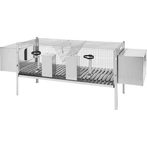 1PZ GABBIA DOPPIA PER CONIGLI CON FONDO IN PLASTICA cm. 120x50x65 h