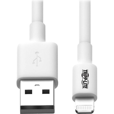 Tripp Lite M100-003-WH Cable de Sincronización y Carga USB-A a Lightning, Certificado MFi - Blanco, M/M, USB 2.0, 0.91 m [3 pies] (1/5)