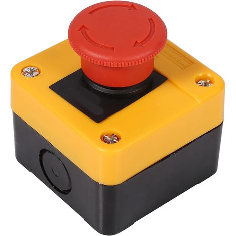 660 V 10A Bouton Arret d'Urgence, Poussoir d'Arrêt d'Urgence, Bouton Poussoir de Champignon, Interrupteur d'Arrêt d'Urgence, en Plastique, pour l'Industrie (1/5)