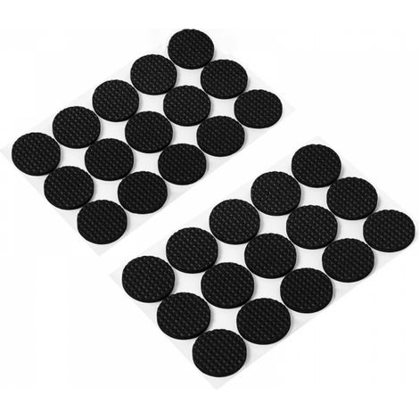 Patins ronds noirs de 2,5 cm de diamètre (30 pièces) pour pieds de canapés, chaises de salle à manger et pieds de table patins antidérapants. (1/5)